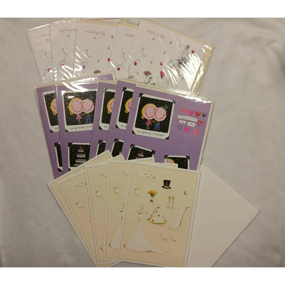 Lot 3 Sets Of New Designer Wedding Greeting  Cards